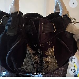 Juicy Couture Black Shoulder Bag with Gold Accents